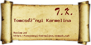 Tomcsányi Karmelina névjegykártya
